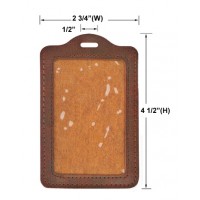 Vertical Custom Leather ID Holder (Card Size: 2 1/2 X 3 3/4)