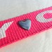 Pink custom printed lanyard with silver heart
