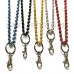 Mardi gras beads red,blue,gold, and black lanyards