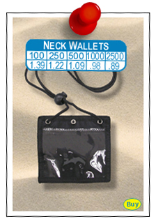 Custom printed neck wallets