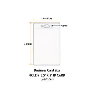 3.5"x2 Inch Clear ID Holders - Vertical/Portrait (Business Card Size)
