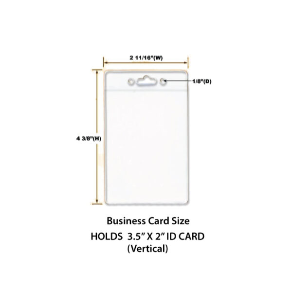3.5"x2 Inch Clear ID Holders - Vertical/Portrait (Business Card Size)