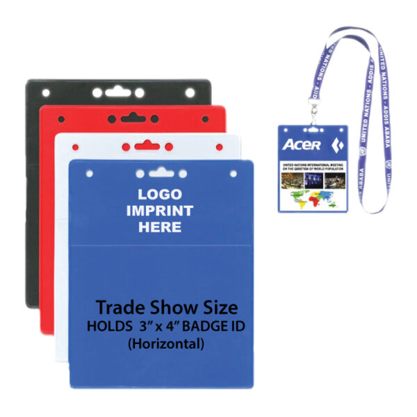 3x4" inch Custom Printed Convention ID Holders (Horizontal/Landscape)