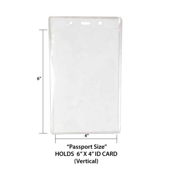 6"x4" Inch Large ID Holder "Passport Size" (Vertical/Portrait)