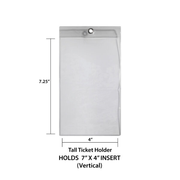7"x4 inch Tall Ticket Holder with Metal Eyelet (Vertical/Portrait)