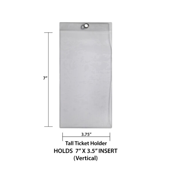7x3.5" Inch Tall Ticket Holder with Metal Eyelet (Vertical/Portrait)