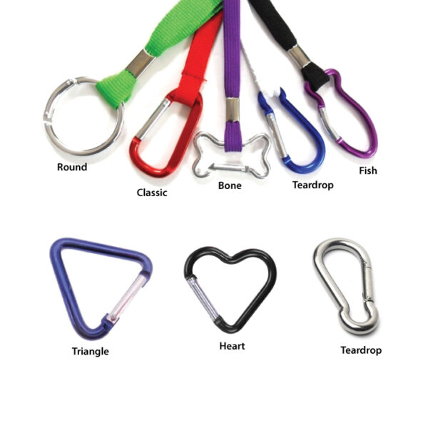 Carabiner keyring strap - Carabiner Colors & Shapes: Bone carabiner | heart carabiner | fish carabiner