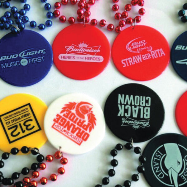 Custom Mardi Gras Beads - Direct imprint (not a sticker). Rush service