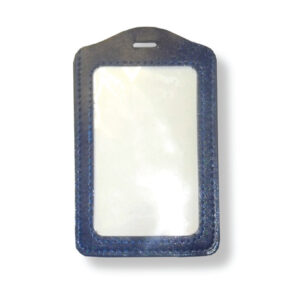 Leather Border Vertical ID Holder - Royal Blue or Black