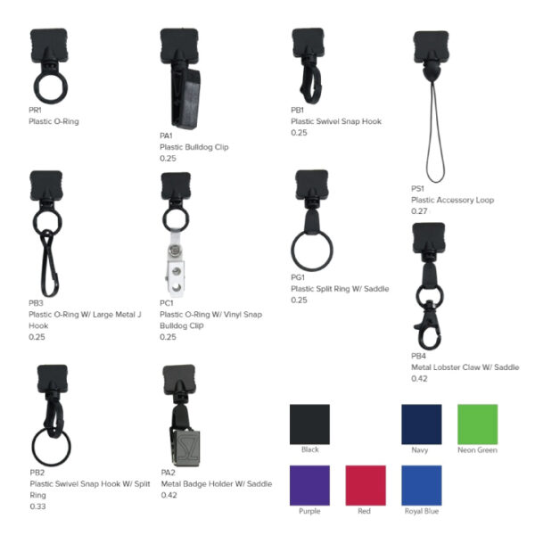 Neoprene lanyards attachments and colors