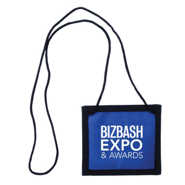 Our cheapest least expensive custom printed neck wallets. ID holders with cord. Save money | no lanyards needed! Printed in USA